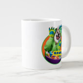 Dog in Dinosaur Costume Extra Grote Beker (Voorkant rechts)