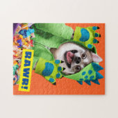 Dog in Dinosaur Costume Legpuzzel (Horizontaal)