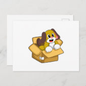 Dog in doos briefkaart (Voorkant / Achterkant)