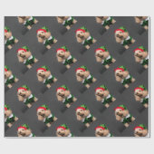 Dog in Elf Costume Cadeaupapier (Vlak)