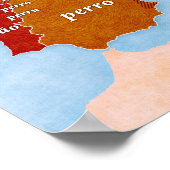 Dog in European Languages Map Poster (Hoek)