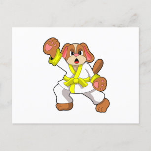 Dog in Karate Martial arts Briefkaart