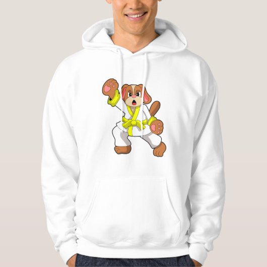 Dog in Karate Martial arts Hoodie (Voorkant)