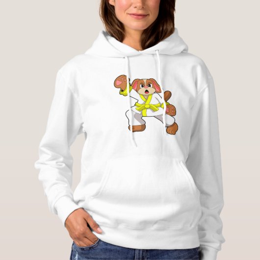 Dog in Karate Martial arts Hoodie (Voorkant)