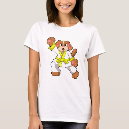 Dog in Karate Martial arts T-shirt (Voorkant)