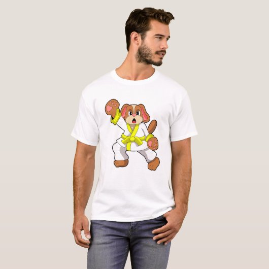 Dog in Karate Martial arts T-shirt (Voorkant volledig)