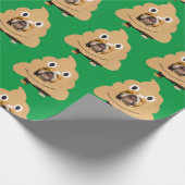 Dog in Poop Emoji Costume Cadeaupapier (Hoek)