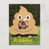 Dog in Poop Emoji Costume Uitnodiging Briefkaart (Voorkant)