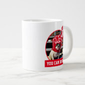 Dog in schuimhand extra grote beker (Voorkant rechts)