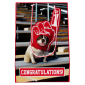 Dog in schuimhand medium cadeauzakje (Achterkant)