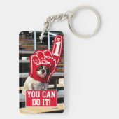 Dog in schuimhand sleutelhanger (achterkant)