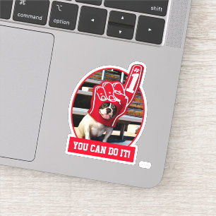 Dog in schuimhand sticker