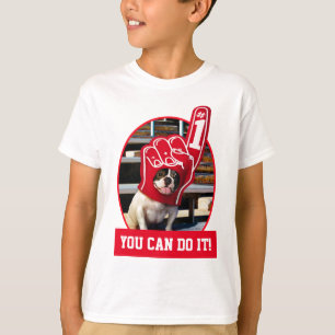 Dog in schuimhand t-shirt