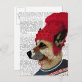 Dog in Ski Sweater 2 Briefkaart (Voorkant / Achterkant)