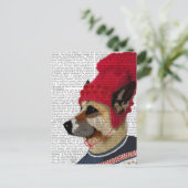 Dog in Ski Sweater 2 Briefkaart (Staand voorkant)