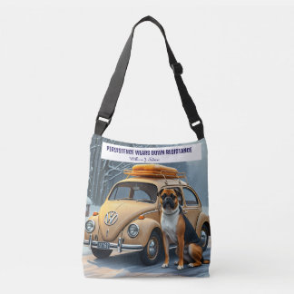 Dog in Snow Bread toast on the Roof Crossbody Tas