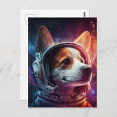 Dog in Space Astronaut Suit Briefkaart (Voorkant / Achterkant)