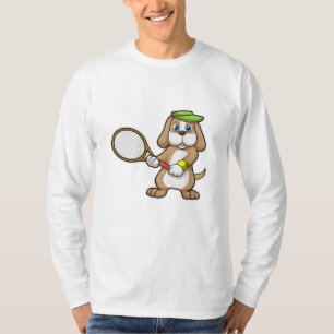 Dog in Tennis met Tennis racket & Pet T-shirt