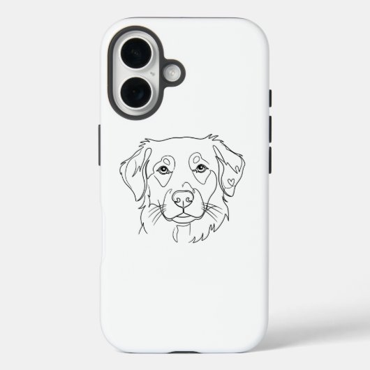 Dog iPhone 16 Case - Modern Minimalist Design (Achterkant)