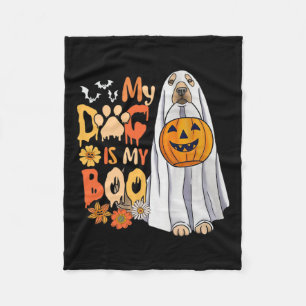 Dog is Boo Halloween Schattige Dog met Pompoen Her Fleece Deken