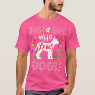 Dog is gewoon een meisje dat van Dogs Gift houdt v T-shirt