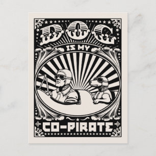 Dog is mijn co-piraat briefkaart