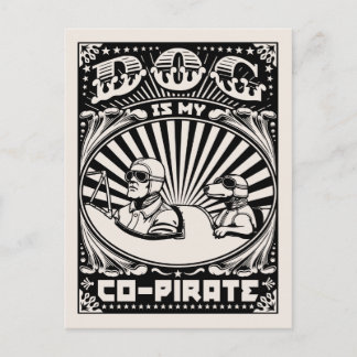 Dog is mijn co-piraat briefkaart