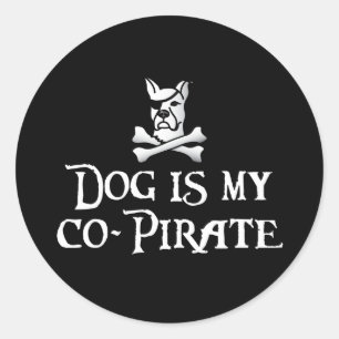 Dog is mijn Co-Pirate Ronde Sticker