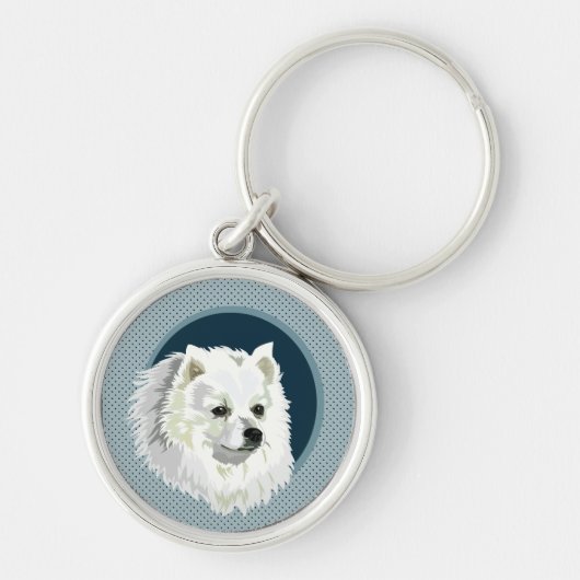 Dog Japans Spitz Sleutelhanger (Voorkant)
