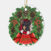 Dog Kerstfeestdag grote versiering Keramisch Ornament (Links)
