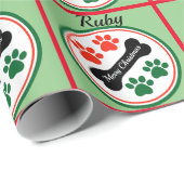 Dog kerstpaws Voeg cadeaupapier toe (Rol Hoek)