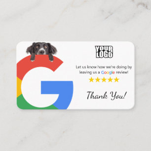 Dog kinderopvang Google Review Sjabloon met QR-cod Visitekaartje