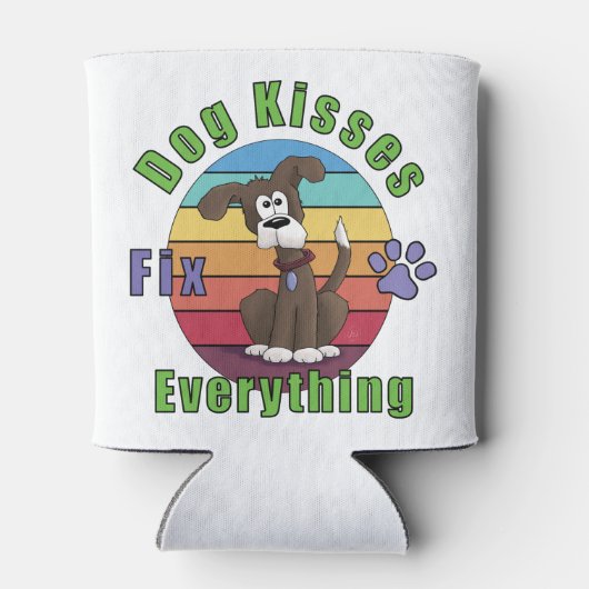 Dog Kisses Fix Everything Blikjeskoeler (Achterkant)