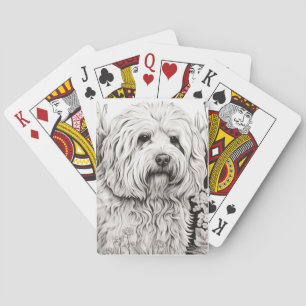 Dog Komondor Vreedzame Natuur Prairie Sketch Pet Pokerkaarten