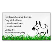 Dog Lawn Cleanup Simple Business Card Magnets (devant)