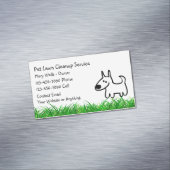 Dog Lawn Cleanup Simple Business Card Magnets (In Situ)