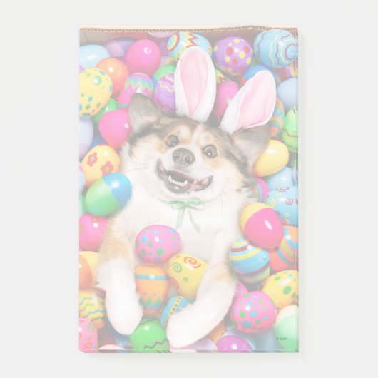 Dog Laying on Easter Eggs Post-it® Notes (Voorkant)