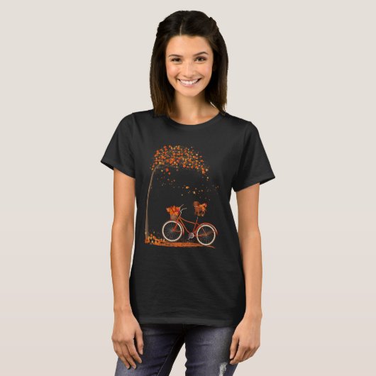 Dog Leaf Herfst Herfst Fietsen Fun Dachshund Lover T-shirt (Voorkant volledig)