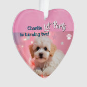 Dog Let's Party Birthday  Ornament (voorkant)