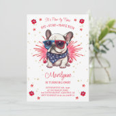 Dog Let's Pawty 1st Birthday Kaart (Staand voorkant)