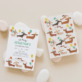 Dog Let's Pawty Birthday Invitation Kaart