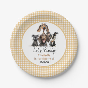 Dog Let's Pawty Birthday Papieren Bordje