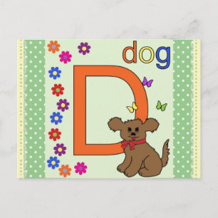 Dog Letter D Briefkaart