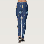 Dog Lhasa Apso patroon blauwe achtergrond Leggings (Achterkant)