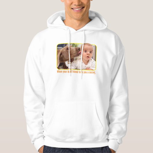 Dog Licking Baby's Ear Hoodie (Voorkant)