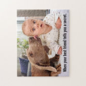 Dog Licking Baby's Ear Legpuzzel (Verticaal)