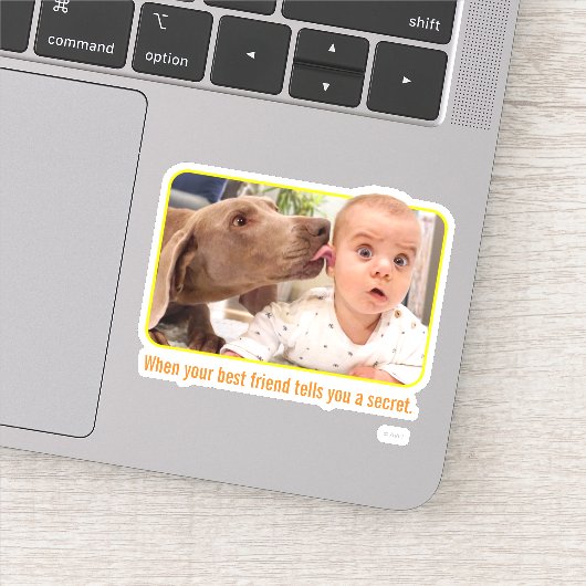 Dog Licking Baby's Ear Sticker (Detail)