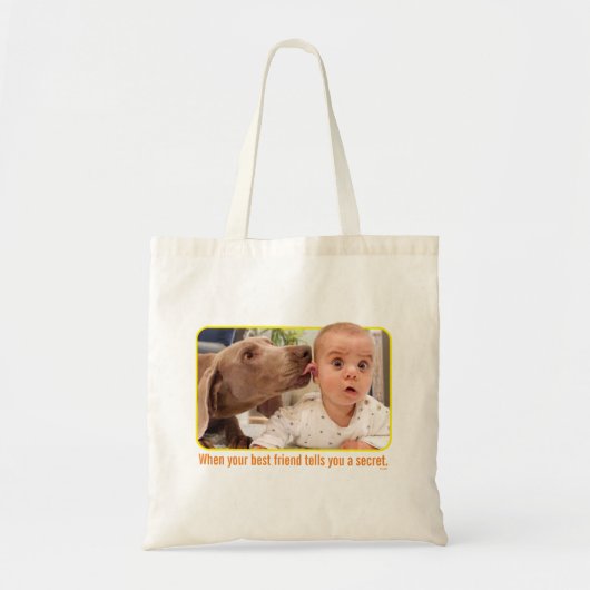 Dog Licking Baby's Ear Tote Bag (Voorkant)