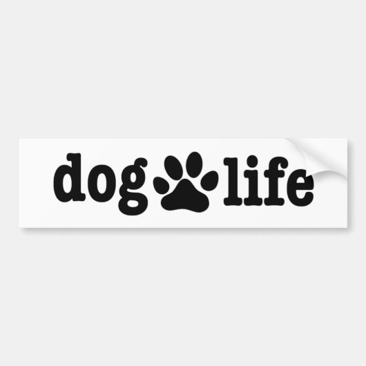 Dog Life Blk Bumpersticker (Voorkant)