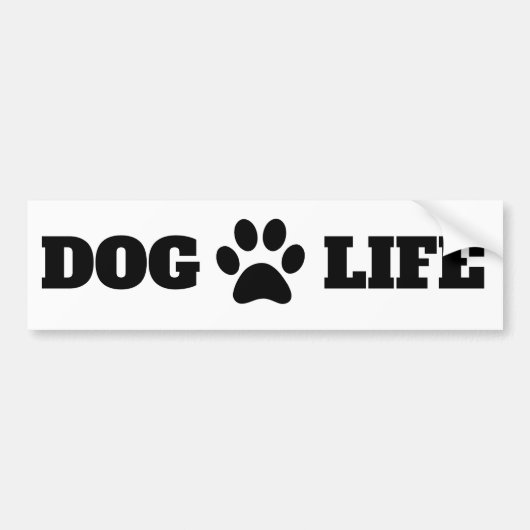Dog Life Paw Print Cute Bumpersticker (Voorkant)